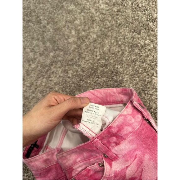 Theory Pink Floral Print Jeans Women’s Size 2 Flared Bootcut Ankle Length Cotton - Picture 5 of 10